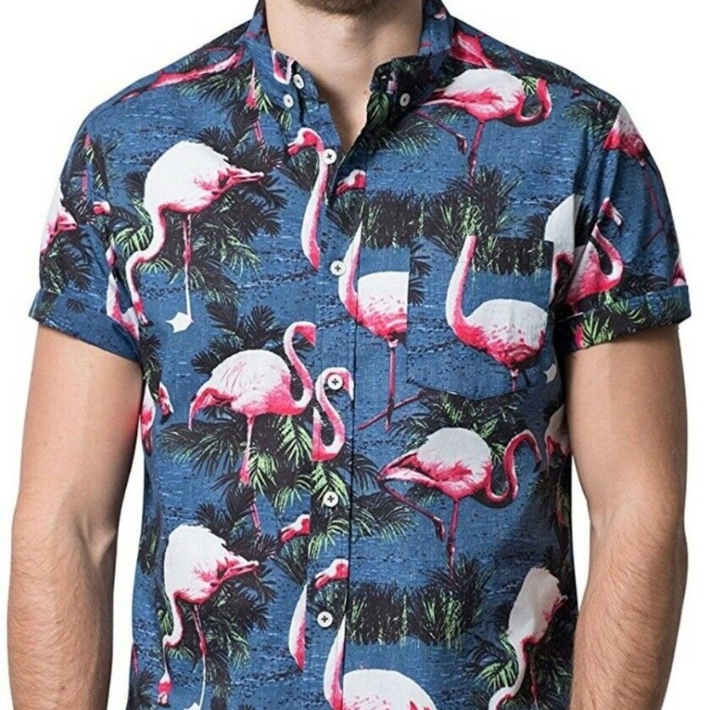 BKLYN Athletics Hawaiian Shirt, Button Down Short